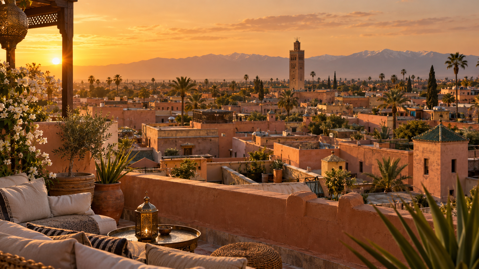 Marrakesch im goldenen Abendlicht